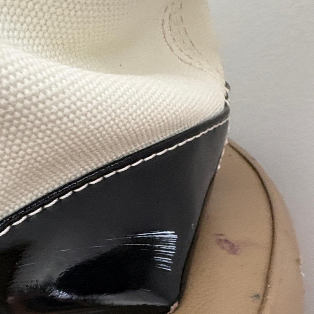 Lands' End Black and Cream Tote Bag - Picture 5 of 11